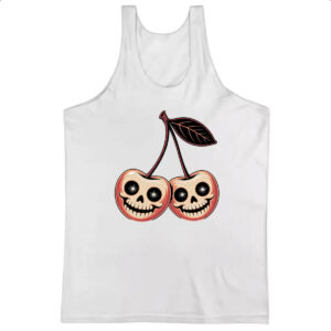 Camiseta Regata Cerejas Halloween