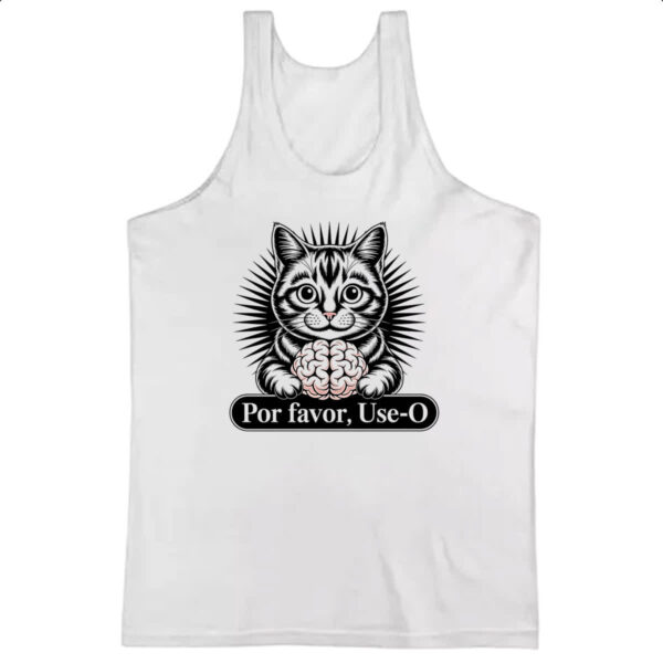 Camiseta Regata Gato use o cerebro
