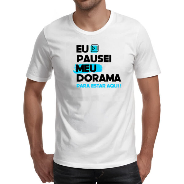 Camiseta Unissex Pausei o meu dorama Azul - Imagem 2