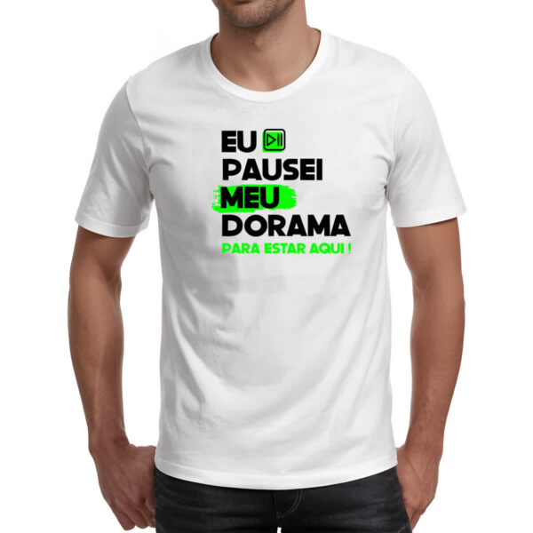 Camiseta Unissex Pausei o meu dorama Verde - Imagem 2