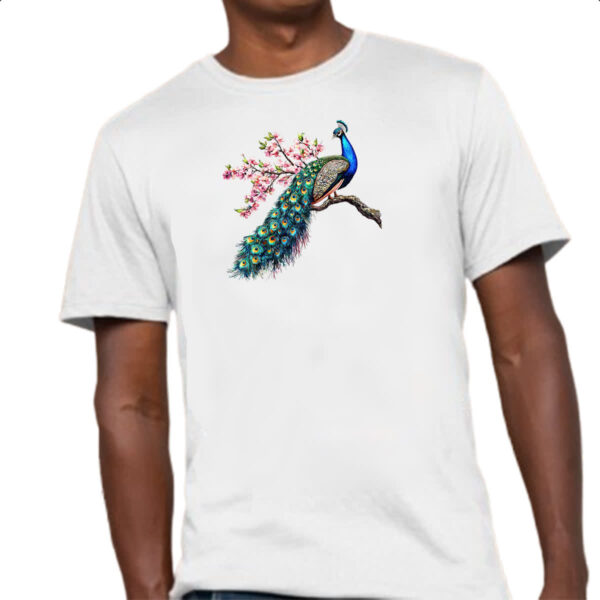 Camiseta Unissex Pavao com flores - Imagem 4
