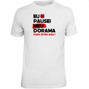 Camiseta Unissex Pausei o meu dorama Vermelho