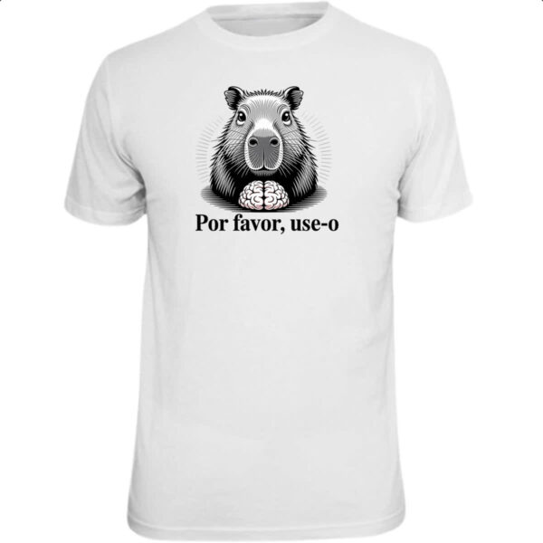Camiseta Unissex Capivara use o cerebro