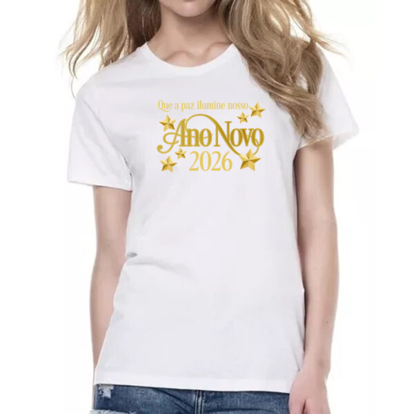 Camiseta Baby Look Ano Novo ilumine 2026 - Imagem 2