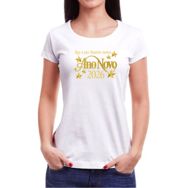 Camiseta Baby Look Ano Novo ilumine 2026 - Imagem 3