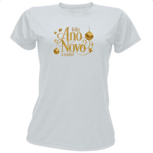 Camiseta Baby Look Ano Novo feliz a todos
