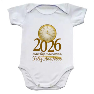 Body infantil Ano Novo Mais Luz e amor 2026