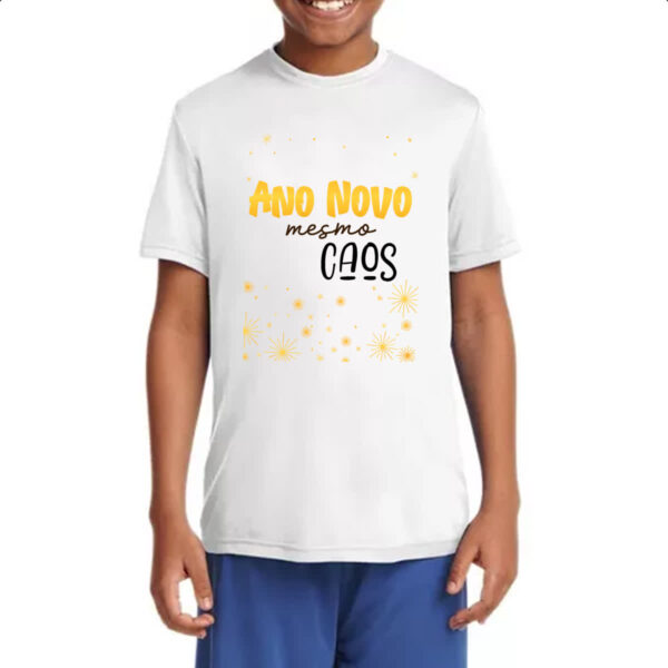 Camiseta Infanto Juvenil Ano novo mesmo caos - Imagem 4