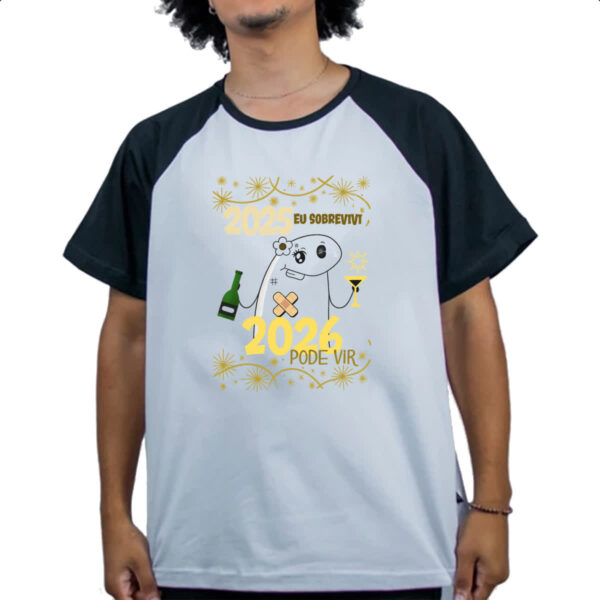 Camiseta Raglan Ano novo sobrevivi - Imagem 4