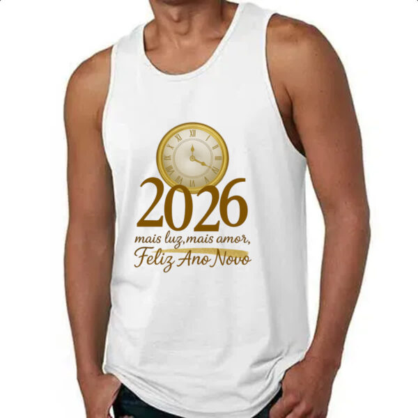 Camiseta Regata Ano Novo Mais Luz e amor 2026 - Imagem 4