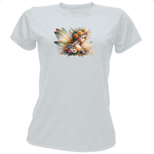 Camiseta Baby Look Fada das flores