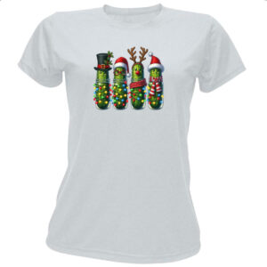Camiseta Baby Look Pepinos de Natal