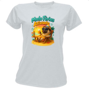 Camiseta Baby Look Pug modo ferias ativado
