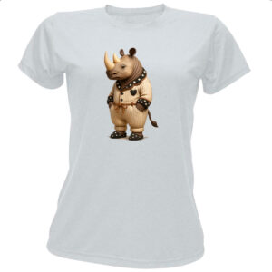 Camiseta Baby Look Rinoceronte de pijama