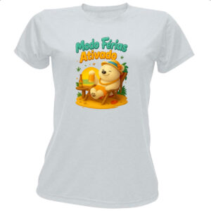 Camiseta Baby Look Urso Polar modo ferias ativado