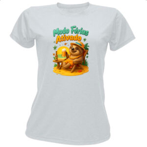 Camiseta Baby Look Preguica modo ferias ativado