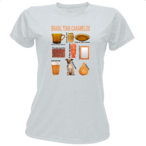Camiseta Baby Look Brasil Tons Caramelos