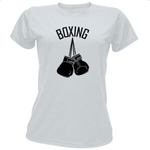 Camiseta Baby Look Boxing luvas penduradas