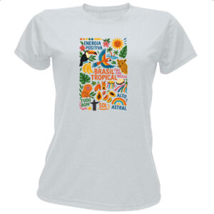 Camiseta Baby Look Brasil Tropical Chuchu Beleza
