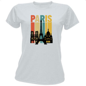 Camiseta Baby Look Paris Turismo Retro Style