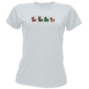 Camiseta Baby Look Dachshund Salsicha Natal