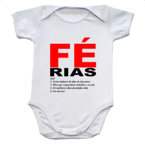 Body infantil Fe Ferias Frase