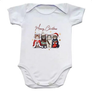 Body infantil Meowy Gatos Natal