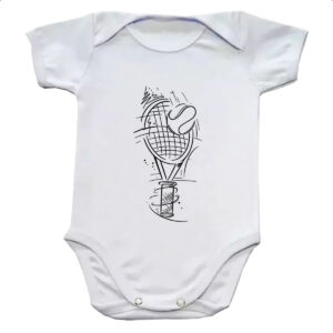 Body infantil Tenis Raquete e bola rebatida