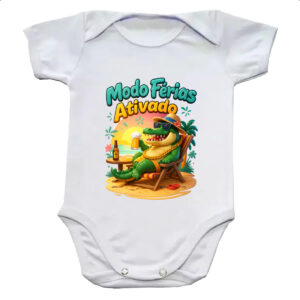 Body infantil Crocodilo modo ferias ativado