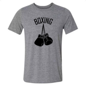 Camiseta Cinza Boxing luvas penduradas