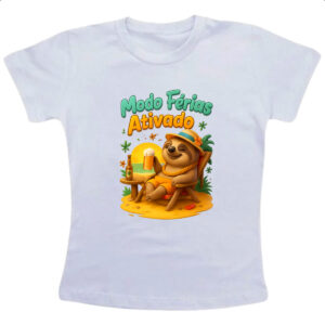 Camiseta Infanto Juvenil Preguica modo ferias ativado
