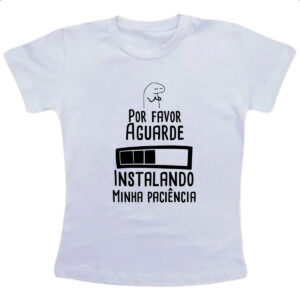 Camiseta Infanto Juvenil Flork aguarde instalando paciencia