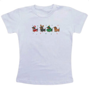 Camiseta Infanto Juvenil Dachshund Salsicha Natal
