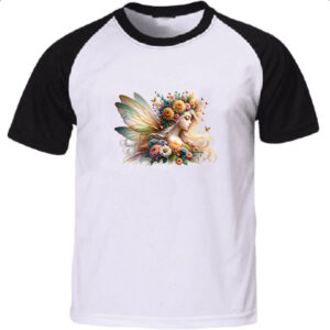 Camiseta Raglan Fada das flores