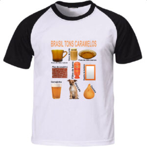 Camiseta Raglan Brasil Tons Caramelos