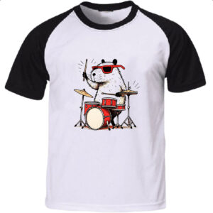 Camiseta Raglan Capivara Baterista