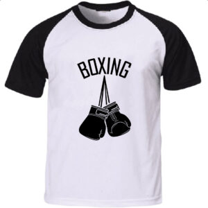 Camiseta Raglan Boxing luvas penduradas