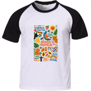 Camiseta Raglan Brasil Tropical Chuchu Beleza