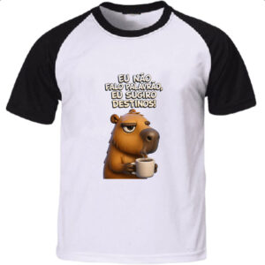 Camiseta Raglan Capivara nao falo palavrao