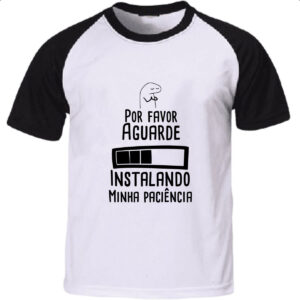 Camiseta Raglan Flork aguarde instalando paciencia
