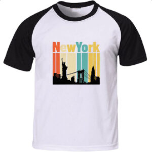 Camiseta Raglan New York Turisto Retro Style