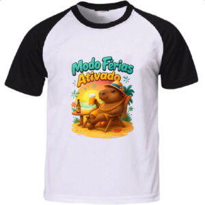 Camiseta Raglan Capivara modo ferias ativado