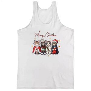 Camiseta Regata Meowy Gatos Natal
