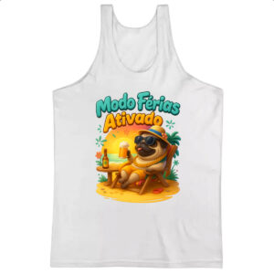 Camiseta Regata Pug modo ferias ativado