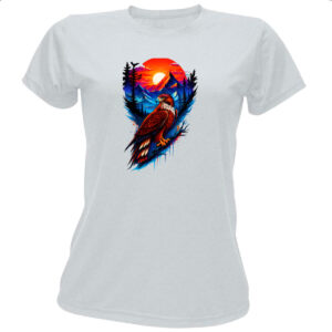 Camiseta Baby Look Aguia montanhas landscape art