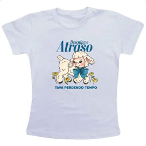 Camiseta Infanto Juvenil Desculpa o atraso estava perdendo tempo