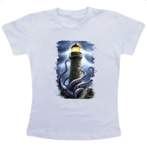 Camiseta Infanto Juvenil Kraken atacando o farol