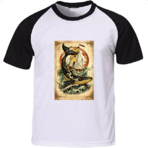 Camiseta Raglan A Baleia e o Navegante