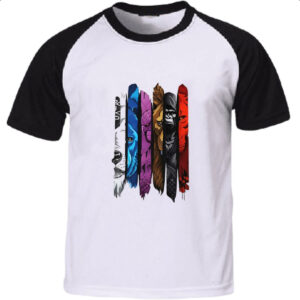 Camiseta Raglan Jiu-Jitsu animais faixas