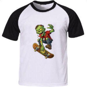 Camiseta Raglan Zumbi Skatista